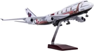 1 150 for Thai Airways Dragon Boat 747 B747 Diecast Resin Aircraft Airplane Model with Light Wheel Miniatures Set(with Light)