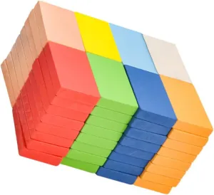 1 Set Domino Building Blocks Standard Game for Early Education Fun Activity Develops Hands Skills and Creativity for Parent Interaction