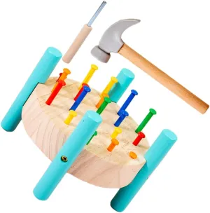 1 Set Knocking Pounding Platform Hammer for Develops Hand Eye Coordination Fun Educational Plaything for Engaging Workbench Design