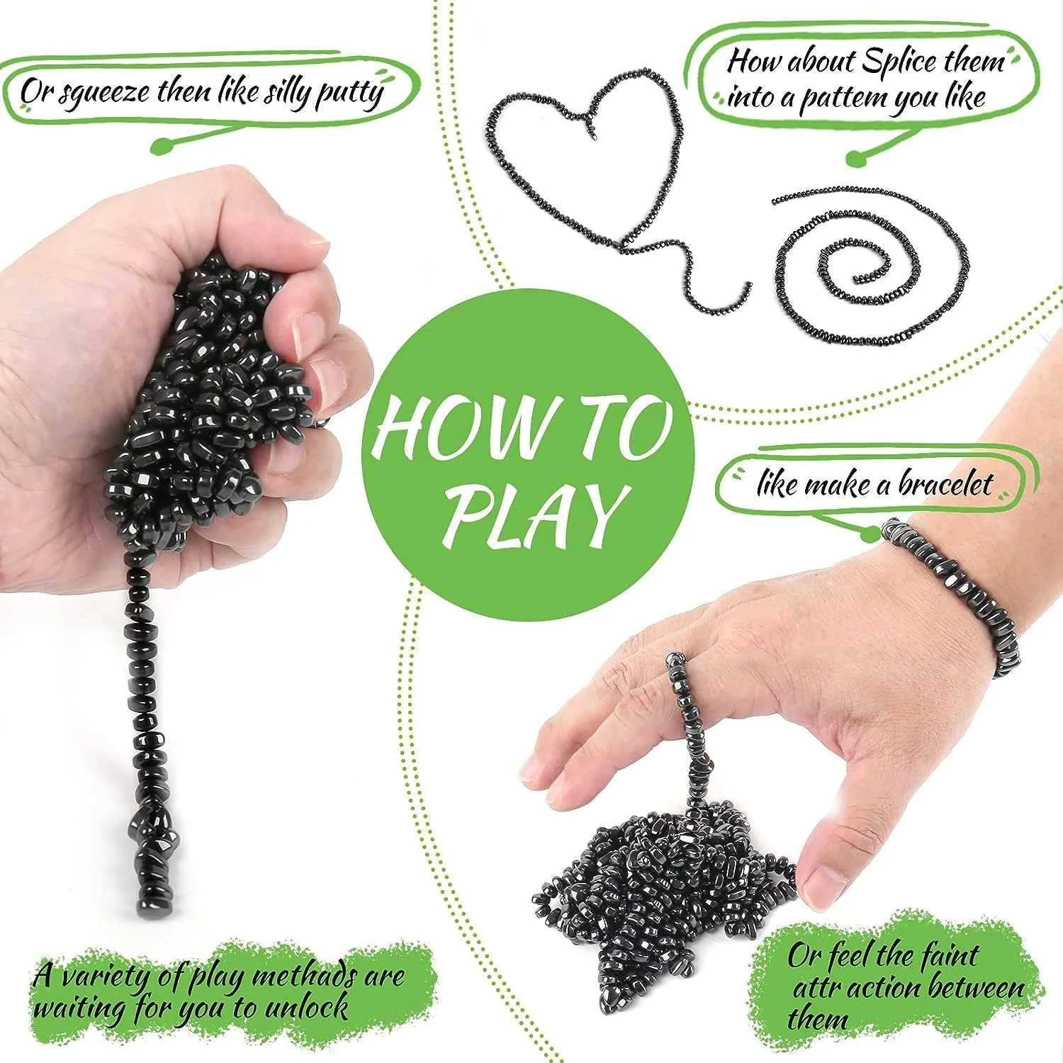 1000pcs Magnet Balls, Fidget Toys Adults ，Ferrite Magnetic Putty Sensory Toys， Desk Fidgets Toys for Office Stress/Anxiety Relief (1000 PCS)