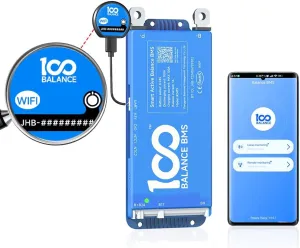 100BALANCE 100A 8-24S Standard Function Smart Active Balance BMS with WiFi Module Protection Board Build-in Bluetooth for Lithium Battery