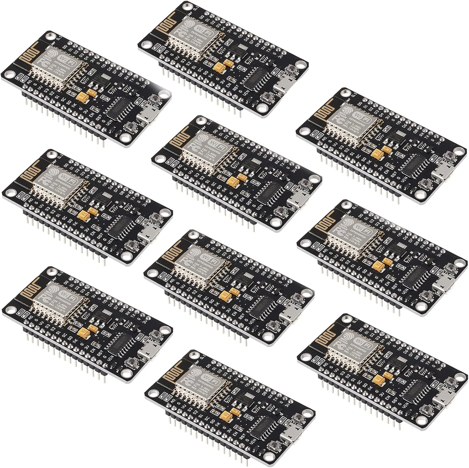 10PCS ESP8266 WiFi Development Internet Board NodeMCU LUA 4M Flash Serial Wireless Module CH340 Serial WiFi WLAN Communication Compatible with Board IDE/Micropython