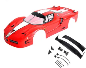 1/10 Scale RC Painted Precut Drift Racing Touring Onroad Car Body Shell Width 190mm with Wing Mirror Accessories (Enzo Red)