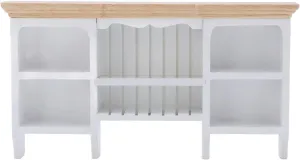 1/12 Miniatura Storage Cabinet Wall Mounted Hand Painted Dollhouse Cupboard Crafted Mini Shelf(White)