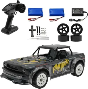 1/16 High Speed 4WD RC Rally Racing and Drift Car for Adults and Kids, 30KM/H On Road Remote Control Car RC Truck with 2 Batteries, 2.4Ghz RTR Vehicle RC Crawler with Lights