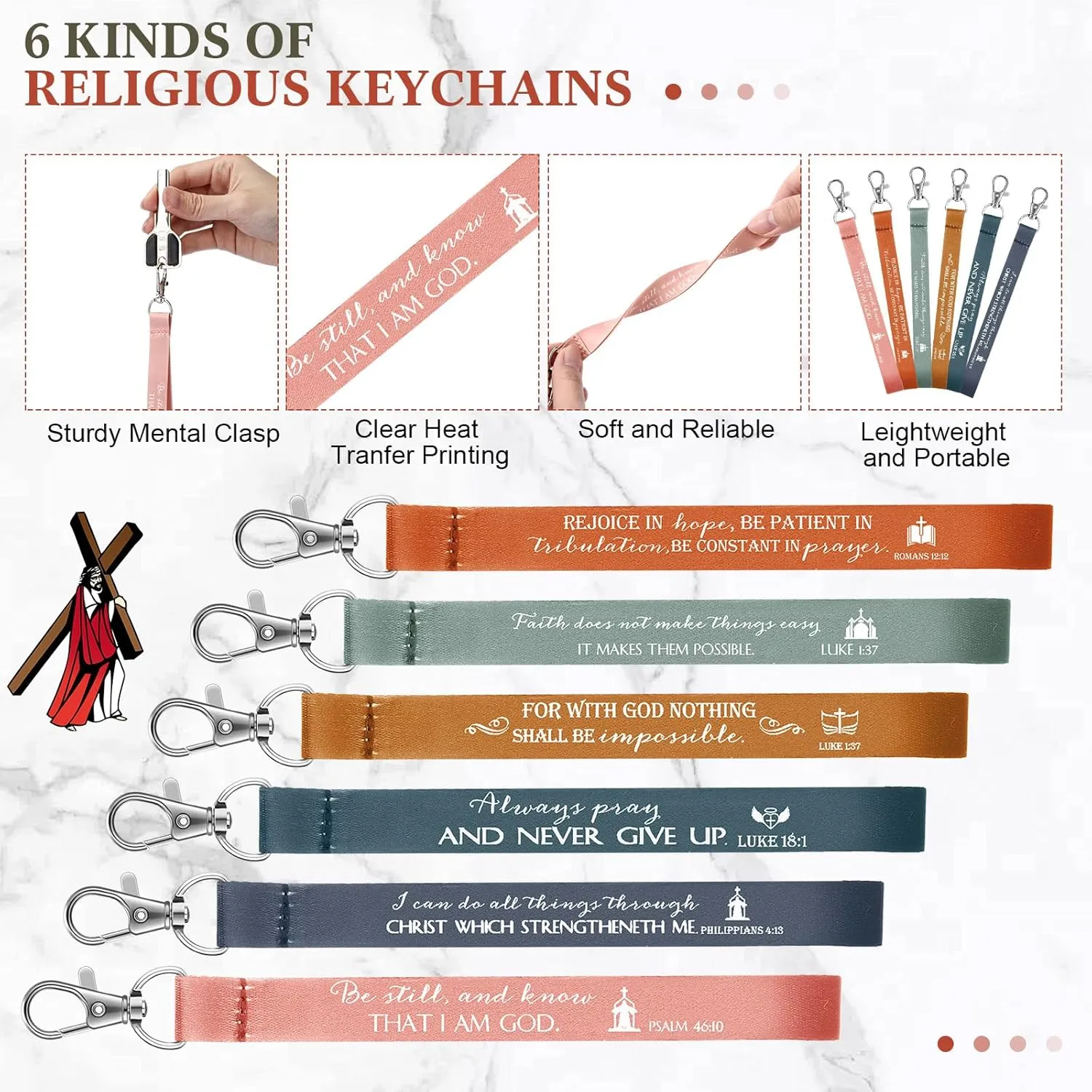 12 Pcs Cna Week Christian Gift Bulk Religious Makeup Bag Bible Verse Lanyard Keychain for Women Men Church Nurse(Bright Colors,Tree of Life)