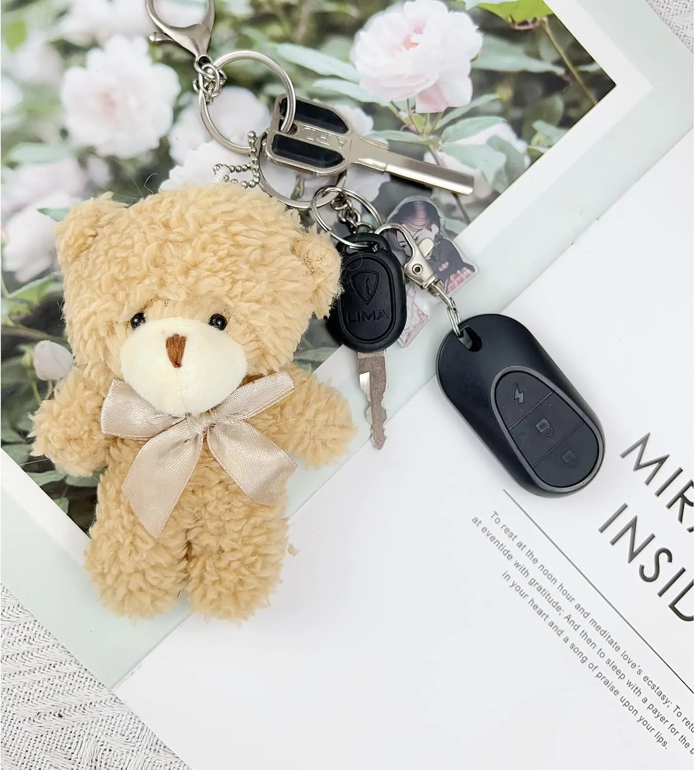 12 pcs Mini Stuffed Teddy Bears 4.7 Inch Small Plush Teddy Bears Bulk for DIY Keychain Birthday Christmas Party Favor (Naturally-White)