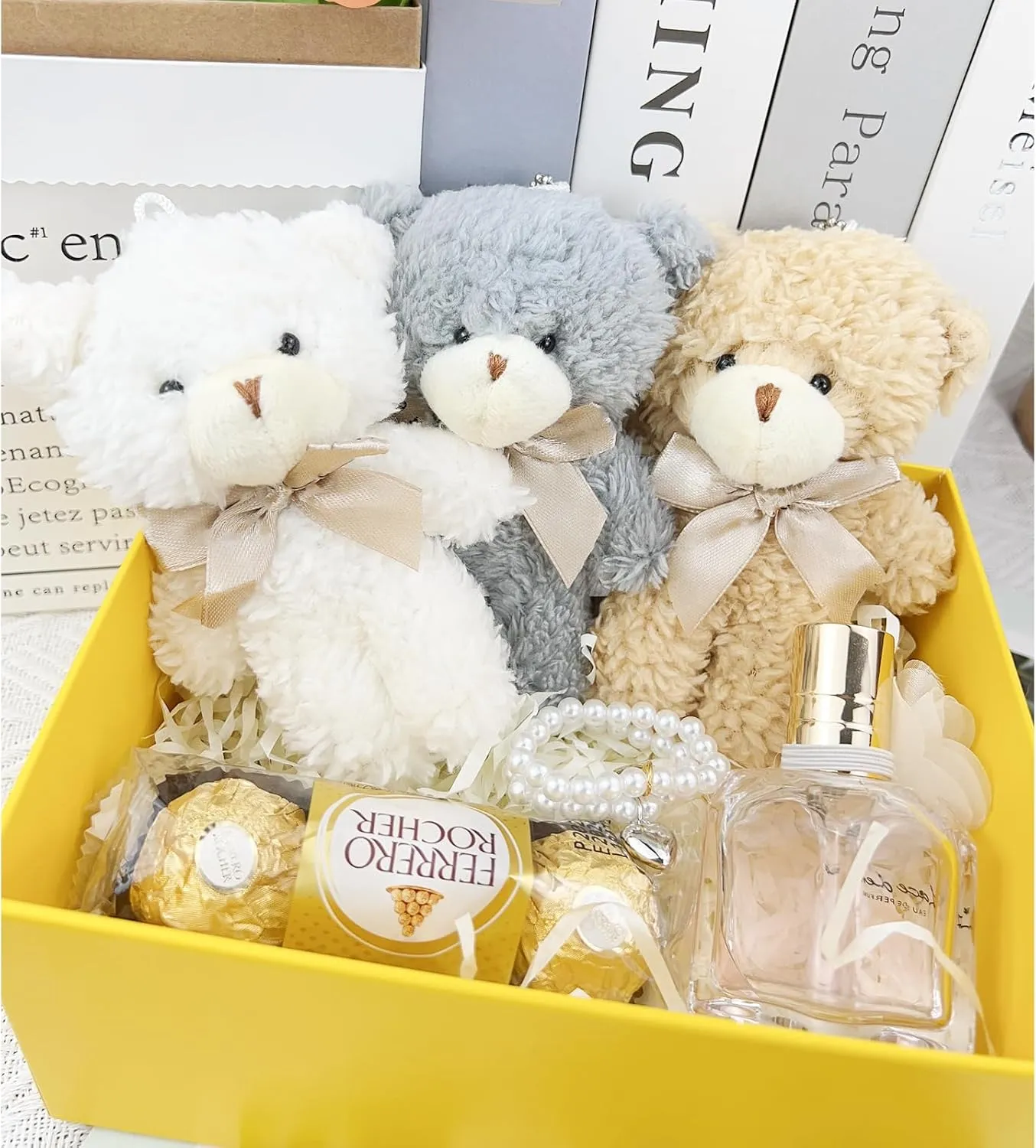 12 pcs Mini Stuffed Teddy Bears 4.7 Inch Small Plush Teddy Bears Bulk for DIY Keychain Birthday Christmas Party Favor (Naturally-White)