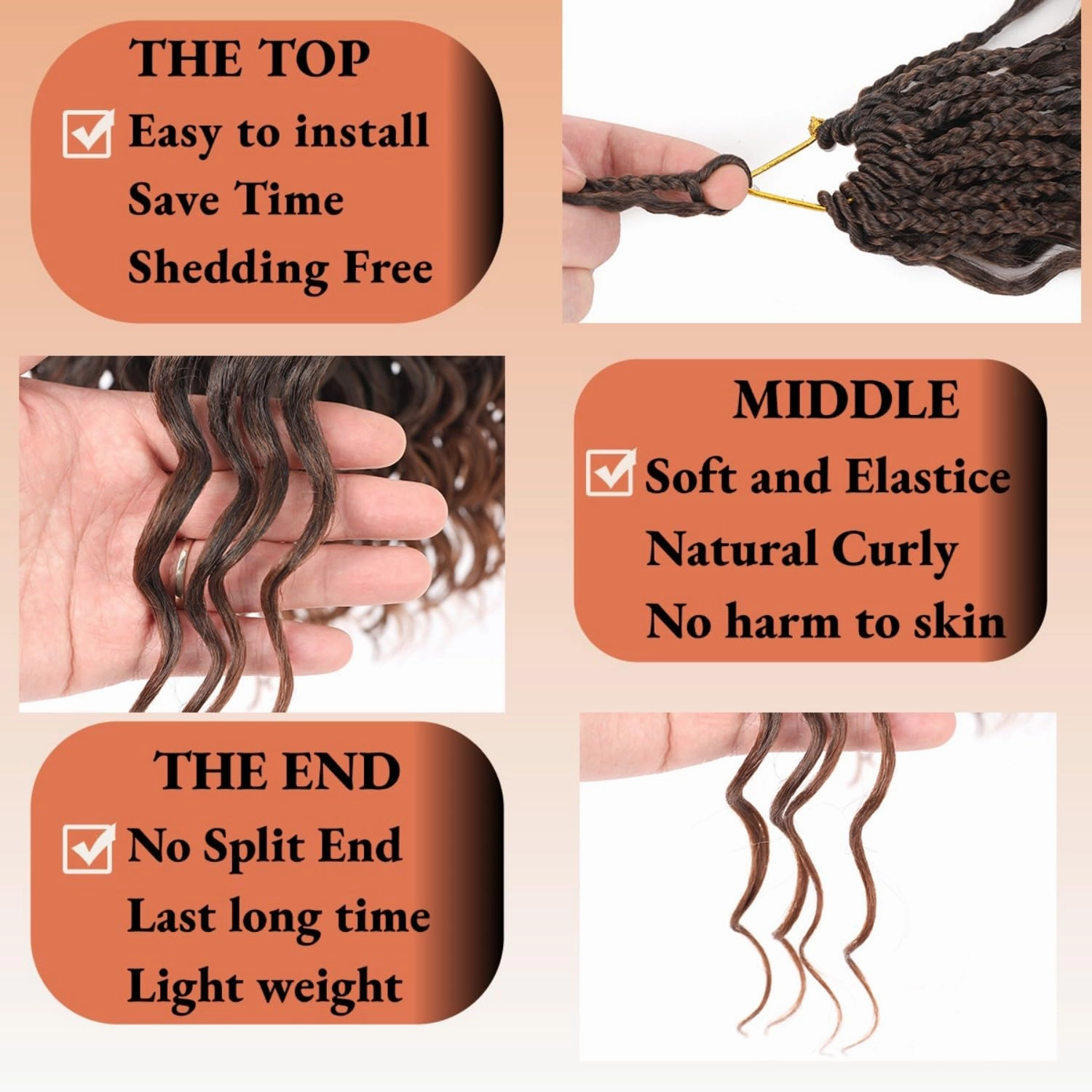 12 Inch Ocean Wave Crochet Hair 8 Packs - Synthetic Pre-Looped Deep Wavy Curly Braiding Hair for Black Women, Boho Style Hair Extensions (10inch,1B/30-8 Packs)