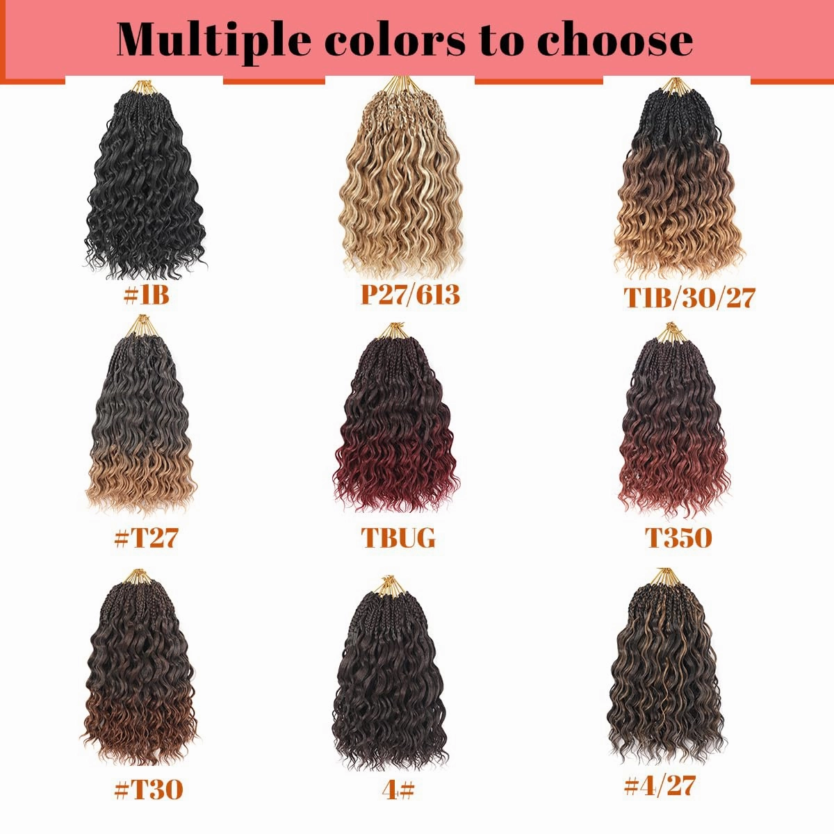 12 Inch Ocean Wave Crochet Hair 8 Packs - Synthetic Pre-Looped Deep Wavy Curly Braiding Hair for Black Women, Boho Style Hair Extensions (12inch,1B/30/27-8 Packs)