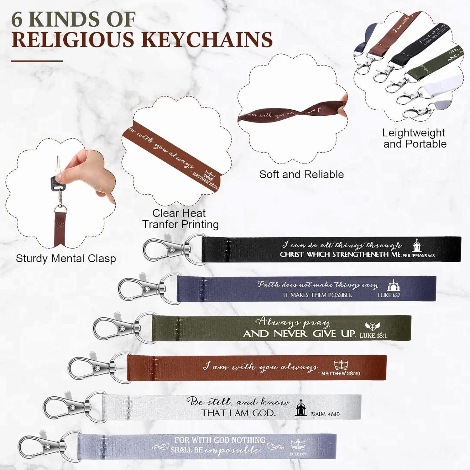 12 Pcs Cna Week Christian Gift Bulk Religious Makeup Bag Bible Verse Lanyard Keychain for Women Men Church Nurse(Neutral Colors,Aesthetic)