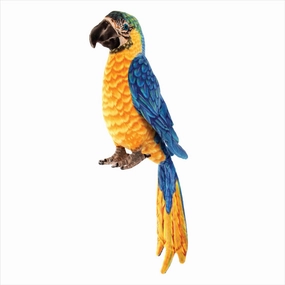 12" Parrot Stuffed Animal - Plush Parrot Stuffed Animals for Kids, Soft and Realistic Parrot Pirate Accessories, Cute Plushie Rainforest Animals (Blue/Yellow)