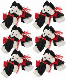 12Pcs Graduation Bear Bouquet DIY Decorations Cute Plush Bears with Graduation Caps for Celebrations Events and Keepsakes Bear Figurines for Graduates