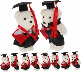 12pcs Graduation Bear Plush Graduation Bouquet Bears Ornaments for Celebratory Events Memorable Keepsake for Graduates and Ceremonies