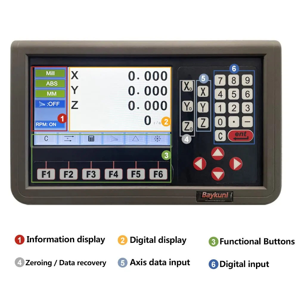 12" x 30" x 16" 3 Axis DRO Digital Readout for Mill DRO Magnetic Scale Encoder Milling Machine 320mm 770mm 420mm Tool IP67 Sealing Protection