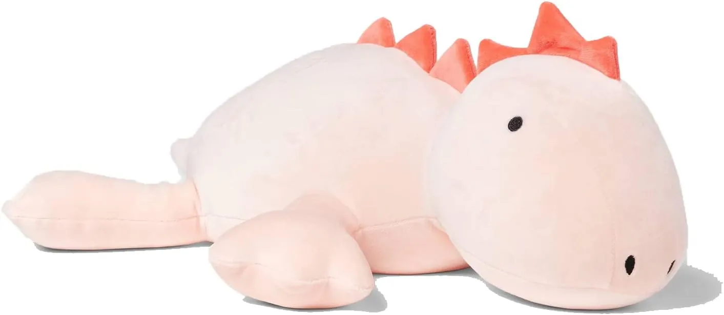 1.4 LB Weighted Stuffed Stegosaurus Animals Plush - 16 Inch Squished Long Dinosaur Jumbo Pillow - Kawaii Plushies Hugging Toy Gifts for Kids - Soft Pink Dino Stuffed Animal Toy (Stegosaurus)
