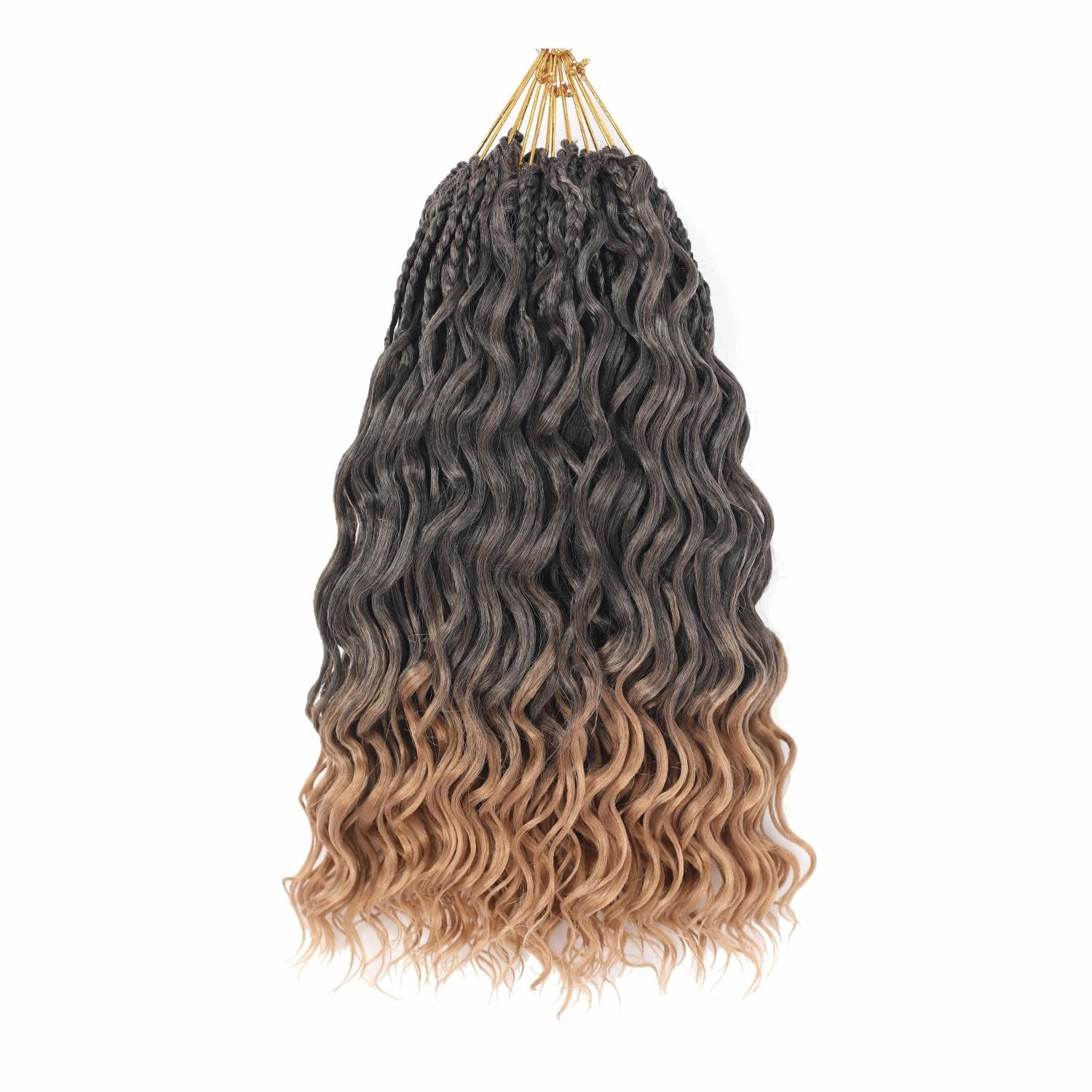 14 Inch Ocean Wave Crochet Hair 8 Packs - Synthetic Pre-Looped Deep Wavy Curly Braiding Hair for Black Women, Boho Style Hair Extensions (14inch,1B/27-8 Packs)