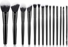 14 Pieces of Bright Black Set Brush Makeup Brush Set Eyeliner Brush Eye Shadow Brush Brush Makeup Brush