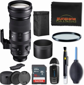 150-600mm f5-6.3 DG DN OS Sports Lens for Sony E with Sunshine Photo Basic Bundle