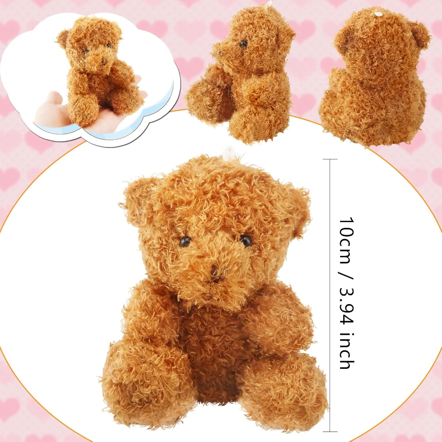 16 Pack 4 inch Mini Teddy Bears Plush Toys Cute Soft Small Teddy Bear Stuffed Animals for Birthday Valentine's Mother's Day Graduation Gifts (Color Set 1)