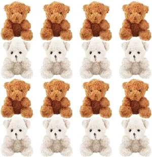 16 Pack 4 inch Mini Teddy Bears Plush Toys Cute Soft Small Teddy Bear Stuffed Animals for Birthday Valentine's Mother's Day Graduation Gifts (Color Set 1)