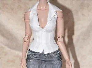 1/6 Scale Figure Doll Clothes, Sleeveless Vest V Neck Jacket, Clothing Costume for 12 inch Female Action Figure Accessories Doll