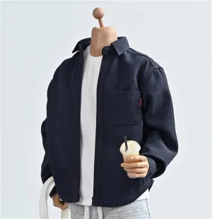 1/6 Scale Male Soldier Figure Doll Workwear Shirt for 12" Movable Doll Action Figure Miniatures Accessories Doll(Blue)