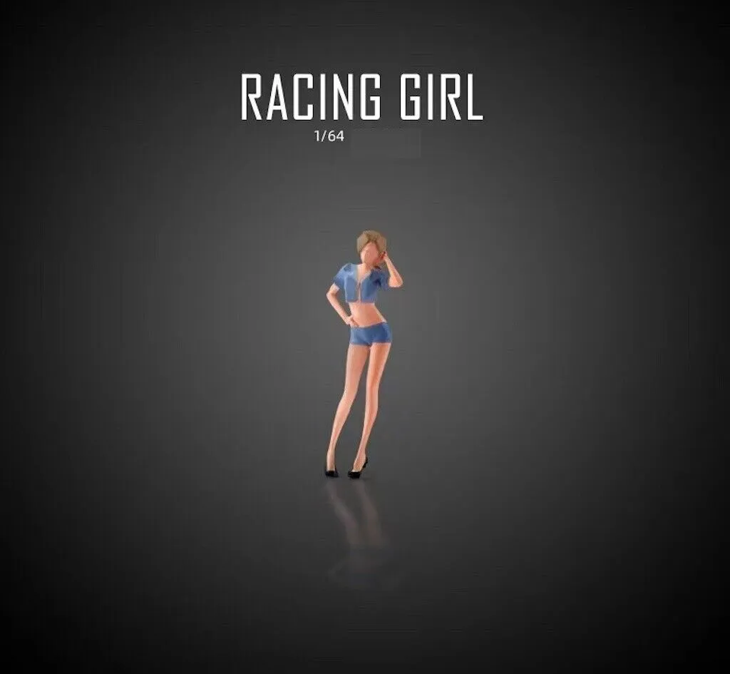 1:64 Painted Figure Mini Model Miniature Car Scenes Resin Racing Girl Race Queen
