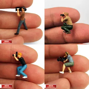 1:64 Painted Figure Mini Model Miniature Resin Diorama Camera Man Photographer