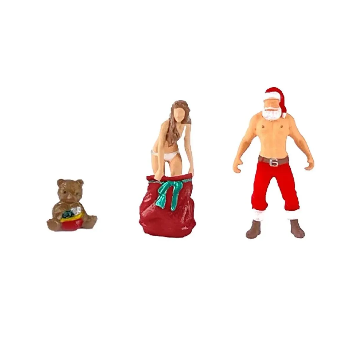 1:64 Painted Figure Mini Model Miniature Resin Diorama Christmas Santa Girl Gift