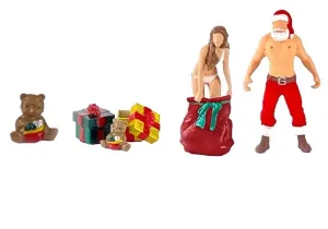 1:64 Painted Figure Mini Model Miniature Resin Diorama Christmas Santa Girl Gift