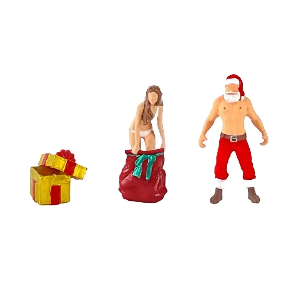 1:64 Painted Figure Mini Model Miniature Resin Diorama Christmas Santa Girl Gift