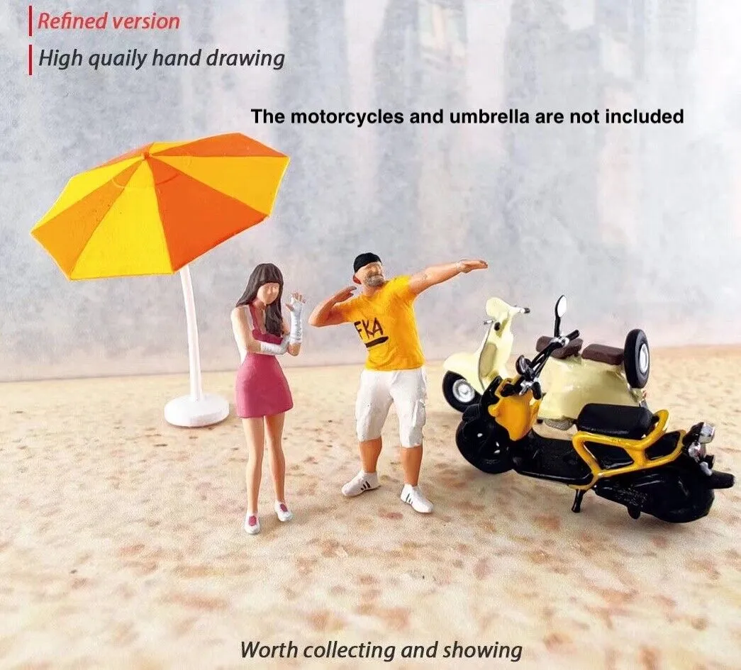1:64 Painted Figure Mini Model Miniature Resin Diorama Dancer Trendy Man Yellow