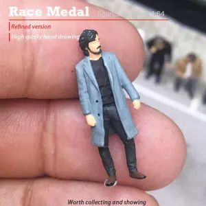 1:64 Painted Figure Mini Model Miniature Resin Diorama Jacket Man Artist Coat G