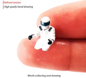 1:64 Painted Figure Mini Model Miniature Resin Diorama Racing Driver Driving WH
