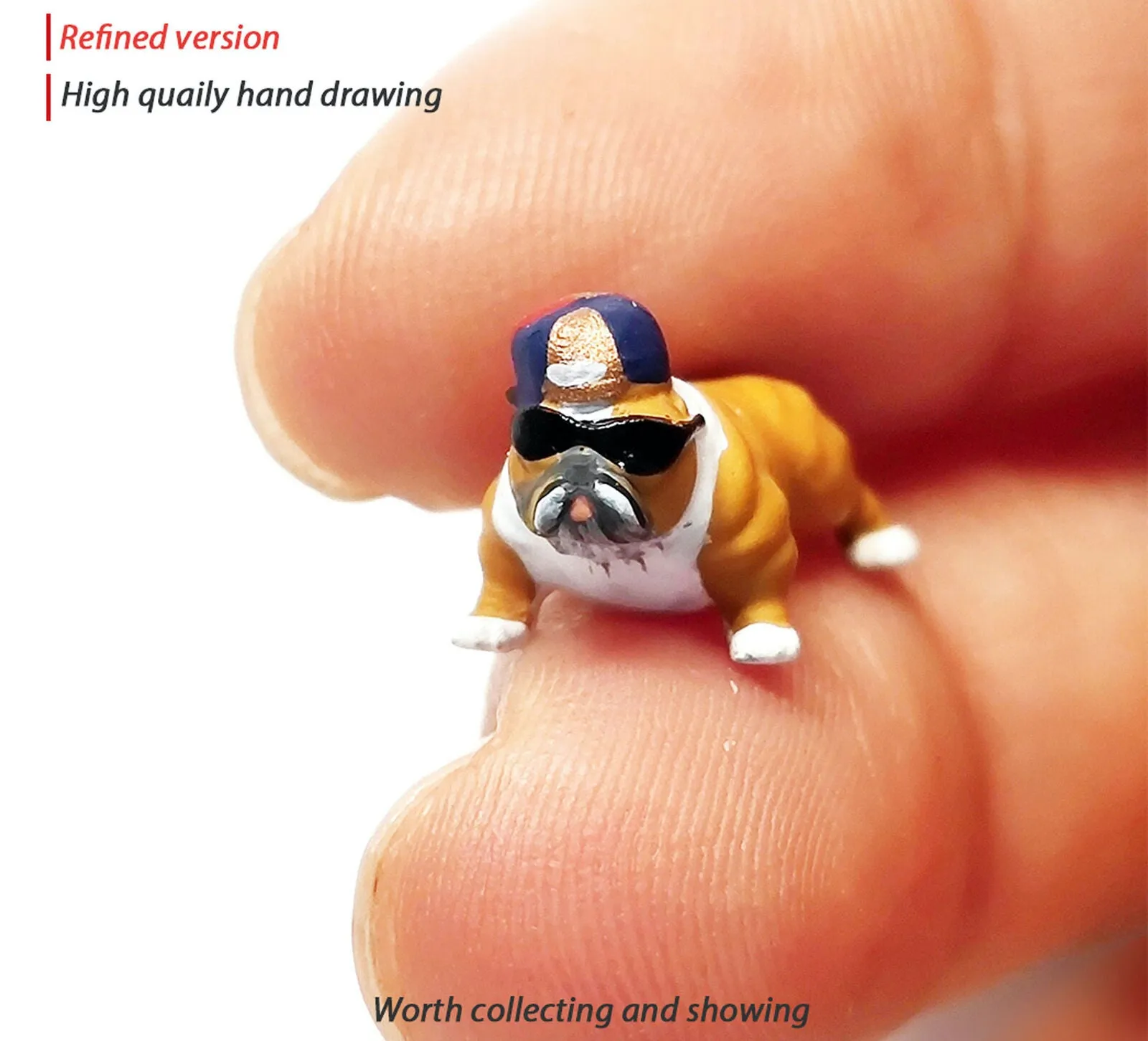 1:64 Painted Figure Mini Model Miniature Resin Diorama Sand BullDog Pet Decor