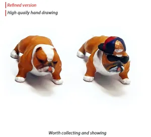 1:64 Painted Figure Mini Model Miniature Resin Diorama Sand BullDog Pet Decor