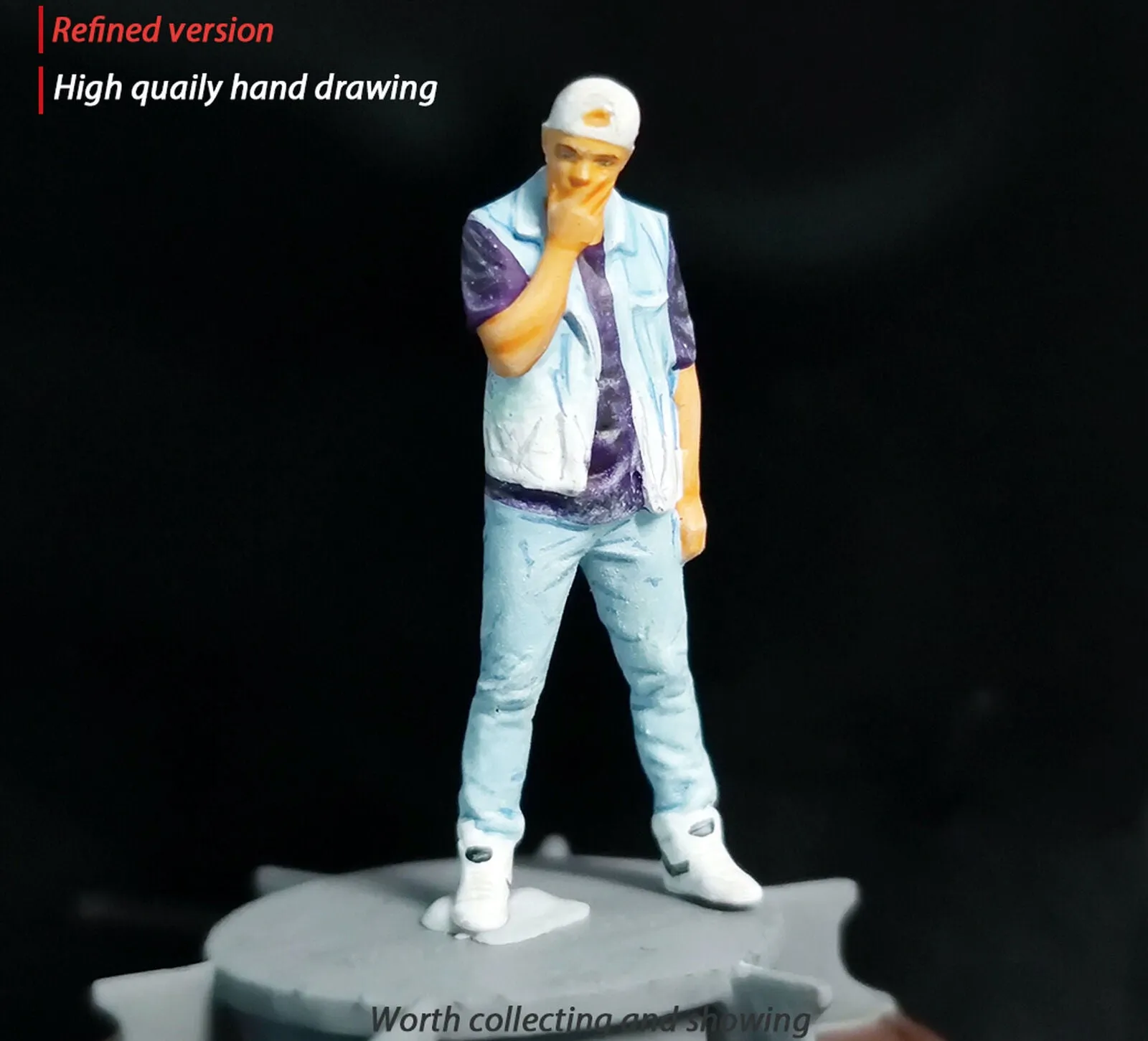 1:64 Painted Figure Mini Model Miniature Resin Diorama Sand Casual Denim People