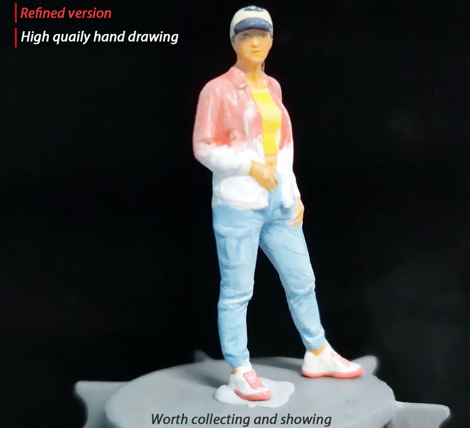 1:64 Painted Figure Mini Model Miniature Resin Diorama Sand Casual Denim People