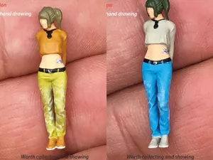 1:64 Painted Figure Mini Model Miniature Resin Diorama Sand Trendy Tattoo Girl