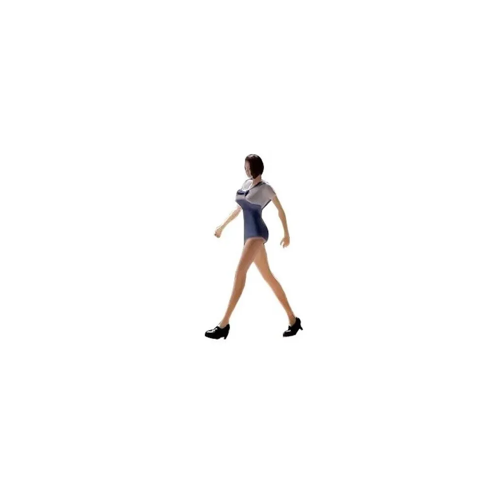 1:64 Painted Figure Mini Model Miniature Resin Diorama Sand Uniform Girl Walking