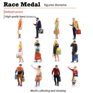 1:64 Painted Figure Mini Model Miniature Resin Diorama Shopaholic Shopping Lady