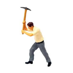 1:64 Painted Figure Mini Model Miniature Resin Diorama Shovel Wielding Worker