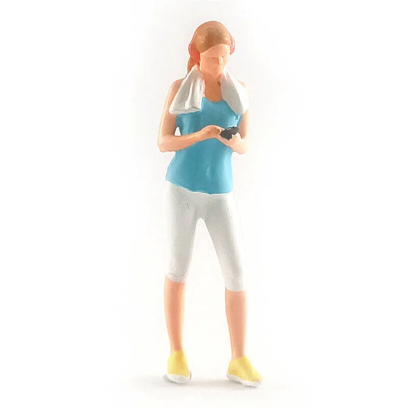 1:64 Painted Figure Mini Model Miniature Resin Diorama Sporty Girl Excercise