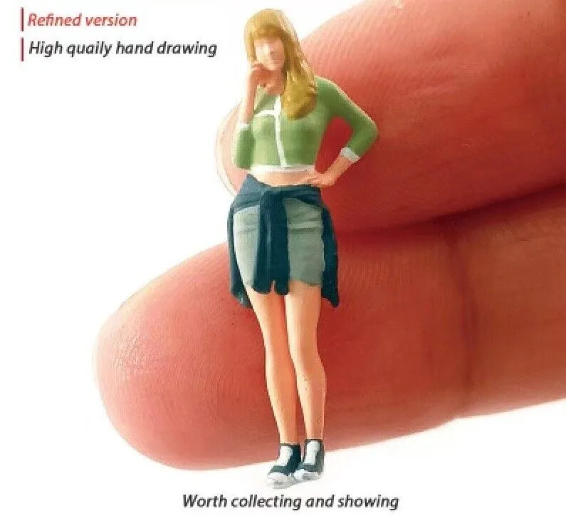 1:64 Painted Figure Mini Model Miniature Resin Diorama Sporty Girl Excercise