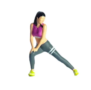 1:64 Painted Figure Mini Model Miniature Resin Diorama Streching Warm Up Girl