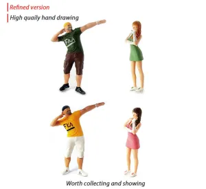 1:64 Painted Figure Mini Model Miniature Resin Diorama Stree Dance Dancer Trendy