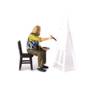 1:64 Painted Figure Mini Model Miniature Resin Diorama Toy Artist Painter Man