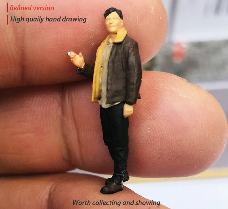 1:64 Painted Figure Mini Model Miniature Resin Diorama Toy Pilot Airman Aviator