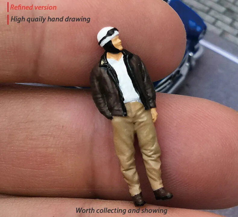 1:64 Painted Figure Mini Model Miniature Resin Diorama Toy Pilot Airman Aviator